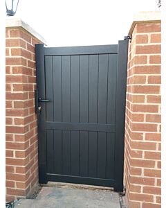 The The Emerald - Aluminium Side Gate in Black by TFS Direct 