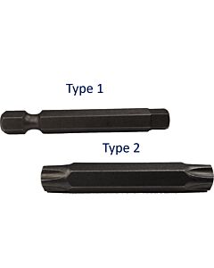 Type 1 and 2  of the CLD M5 Torx Bit (Fencesafe)